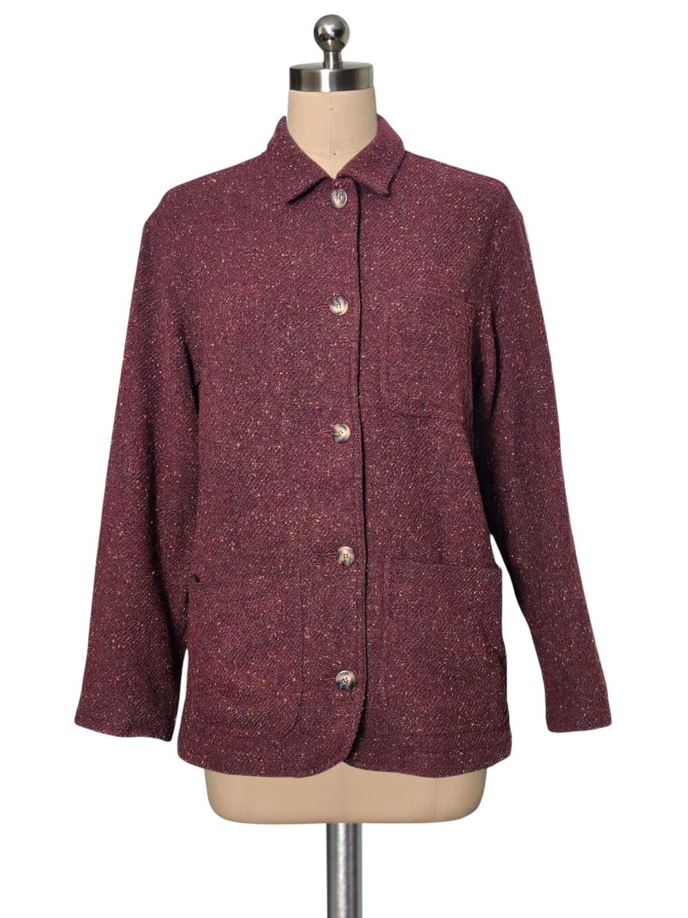 Vintage 90's Y2K Liz Claiborne Lizwear Purple Colorful Speckle Coat Jacket M